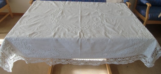 M788M 1920s Magnificent Tablecloth English White stitching embroidery